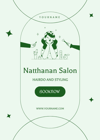 Hairdo and Styling in Beauty Salon Flayer – шаблон для дизайну