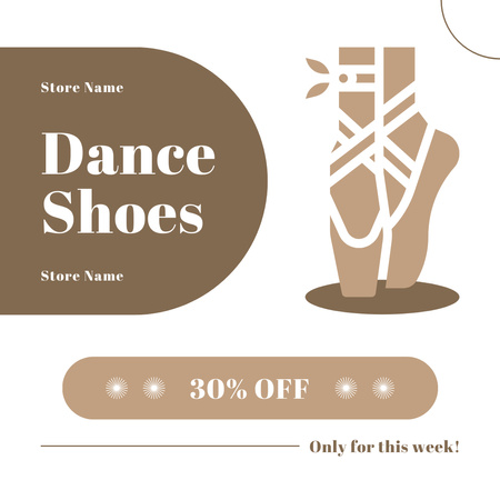 Dance Shoes for Ballet with Discount Instagram Design Template