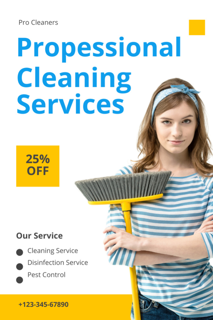 Cleaning Services Discount Offer Flyer 4x6in Tasarım Şablonu