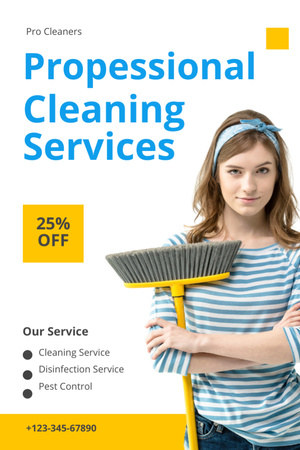 Designvorlage Trustworthy Cleaning Services Discount Offer für Flyer 4x6in