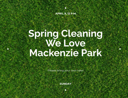 Spring Cleaning Event In Park Invitation 13.9x10.7cm Horizontal Design Template