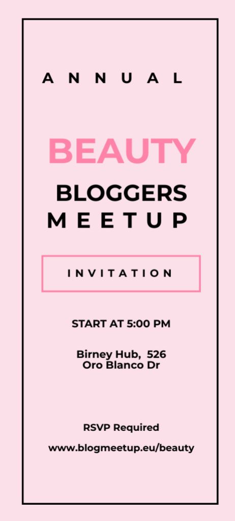 Ontwerpsjabloon van Invitation 9.5x21cm van Beauty Blogger Meetup On Paint Smudges