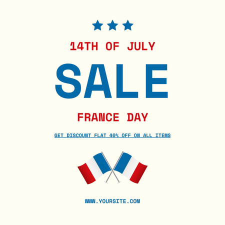France Day Sale Announcement Instagram tervezősablon