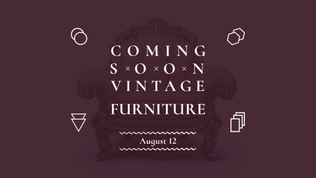 Antique Furniture Auction Luxury Armchair FB event cover Tasarım Şablonu