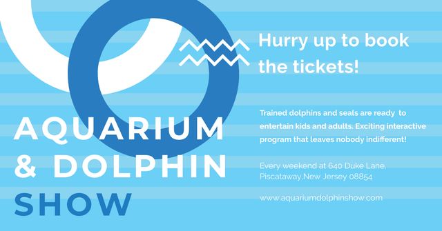 Template di design Aquarium and Dolphin show Announcement Facebook AD