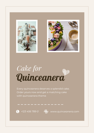 Ontwerpsjabloon van Poster van bakkerij aanbieding met lekkere taart