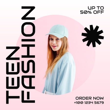 Teen Fashion Clothes With Discount Instagram Design Template