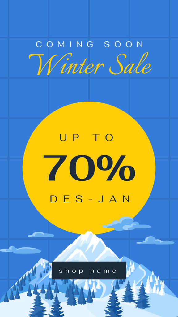 Winter Sale Coming Soon Announcement Instagram Story Design Template