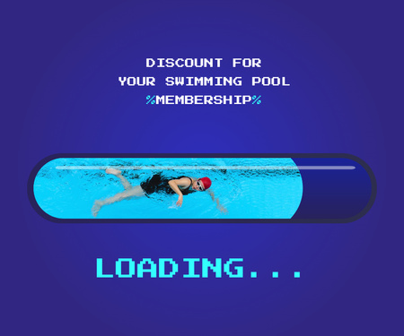 Discount for Swimming Pool Membership Large Rectangle Design Template