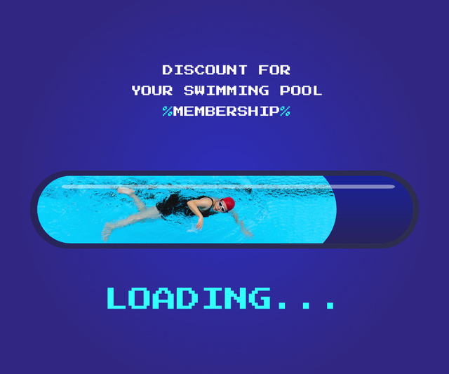 Discount for Swimming Pool Membership Large Rectangle Tasarım Şablonu