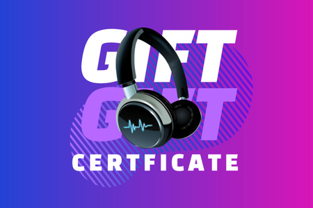 Páratlan Gaming Gear alku a Purple Gradienten Gift Certificate tervezősablon