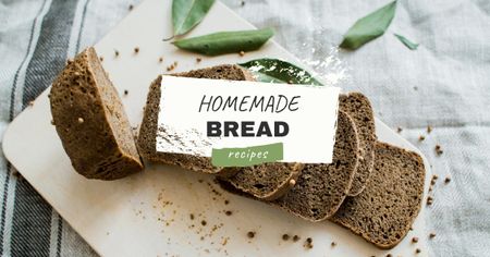 Ontwerpsjabloon van Facebook AD van brood voor zelfgemaakte bakkersrecepten