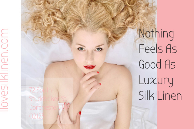 Designvorlage Luxury silk linen with Attractive Woman für Gift Certificate