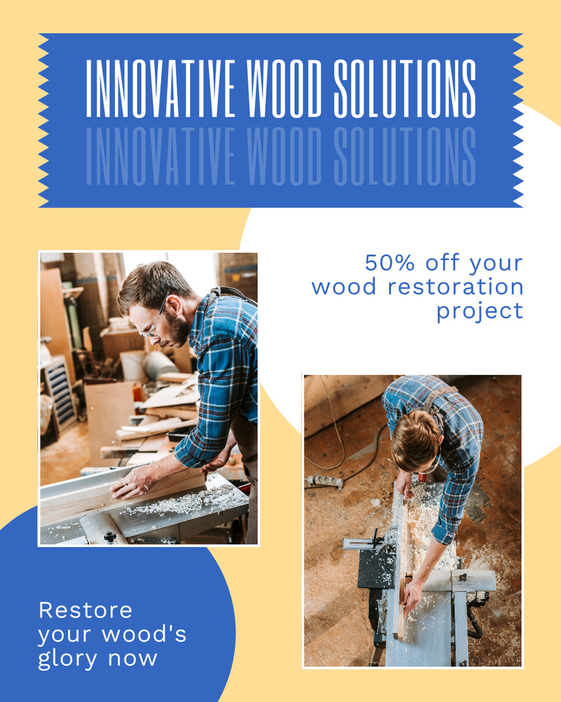 Special Offer of Innovative Wood Solutions Instagram Post Vertical tervezősablon