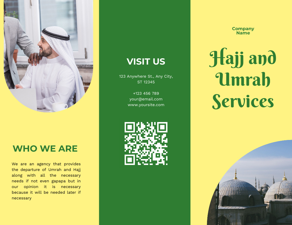 Offer Hajj and Umrah Service Brochure 8.5x11inデザインテンプレート