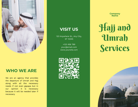 Offer Hajj and Umrah Service Brochure 8.5x11in Design Template