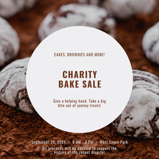 Modèle de visuel Charity Bake Sale - Instagram