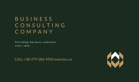 Szablon projektu Minimalistic Logo on Green Background Business card