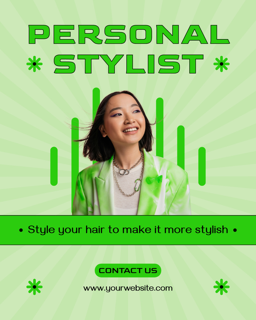 Designvorlage Individualized Hairstyle Services für Instagram Post Vertical