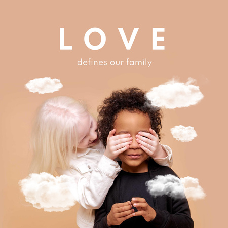Cute little Multiracial Kids Instagram Design Template