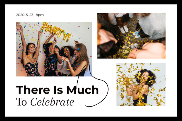 Colorful Birthday Holiday Celebration With Confetti Mood Board – шаблон для дизайна