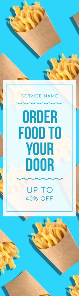 Food Delivery to your Door Skyscraper tervezősablon