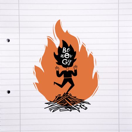 Plantilla de diseño de Girl dancing on Bonfire Logo 