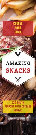 Snacks Offer with Grilled Meat Skyscraper – шаблон для дизайну