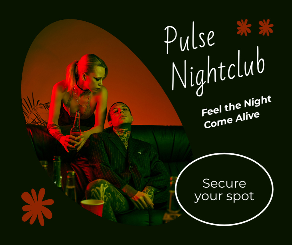 Platilla de diseño Announcement about Night Parties at Club for Youth Facebook