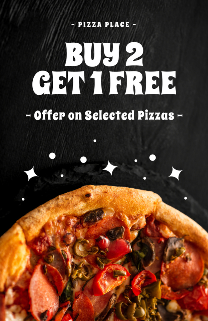 Designvorlage Offer for Selected Types of Pizza für Recipe Card