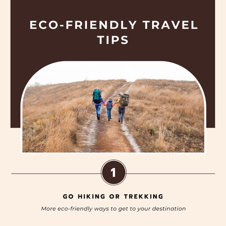 Eco Travel Tips with Family Walking Instagram Design Template