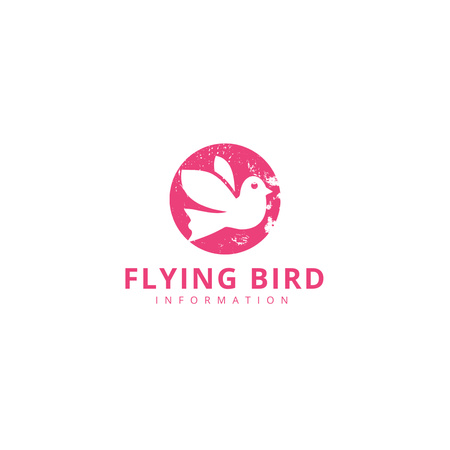Flying Birds Information Logo Design Template