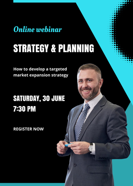 Template di design Online Webinar on Business Strategy and Planning Invitation