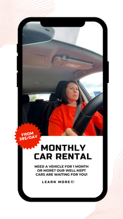 Monthly Car Rental Offer With Price TikTok Video Design Template