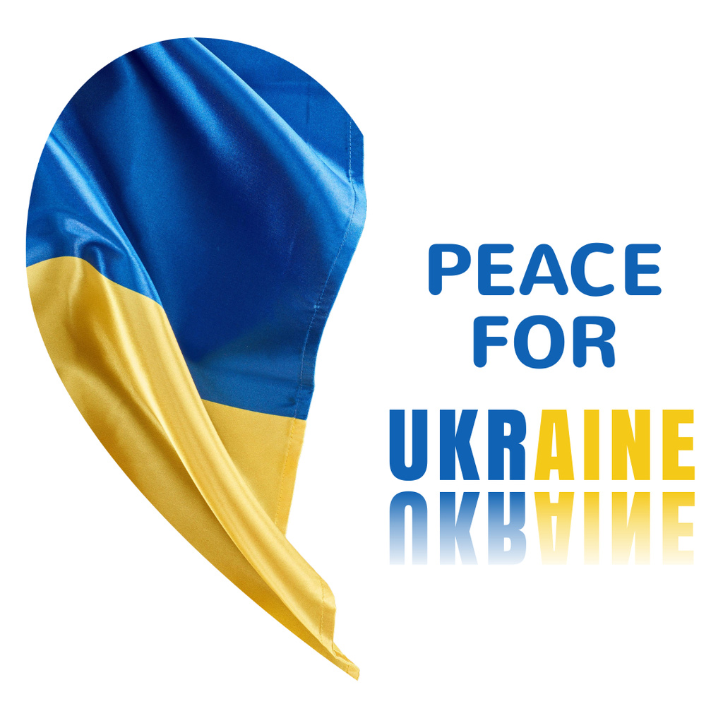Flag of Ukraine as Heart Instagram Πρότυπο σχεδίασης