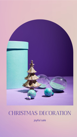 Plantilla de diseño de oferta de venta de decoración de navidad Instagram Story 
