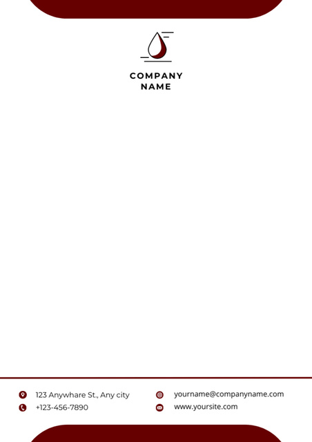 Empty Blank with Illustration of Drop Letterhead Design Template