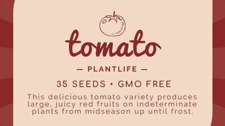 Tomato Seeds Sale Offer Label 3.5x2in Design Template