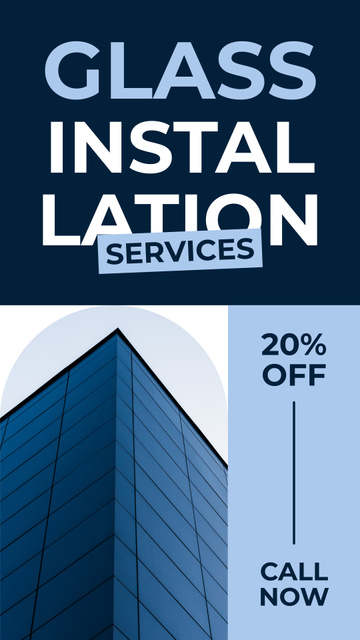 Exclusive Discount For Glass Curtain Wall Installation Instagram Story Design Template