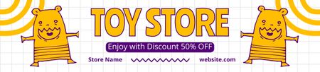 Platilla de diseño Discount on Toys with Yellow Animals Ebay Store Billboard