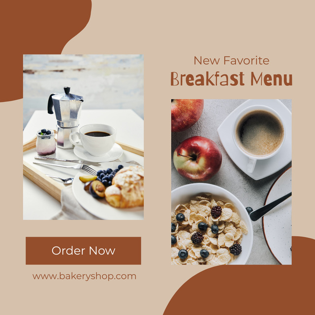 Collage with Healthy Breakfast Instagram Design Template