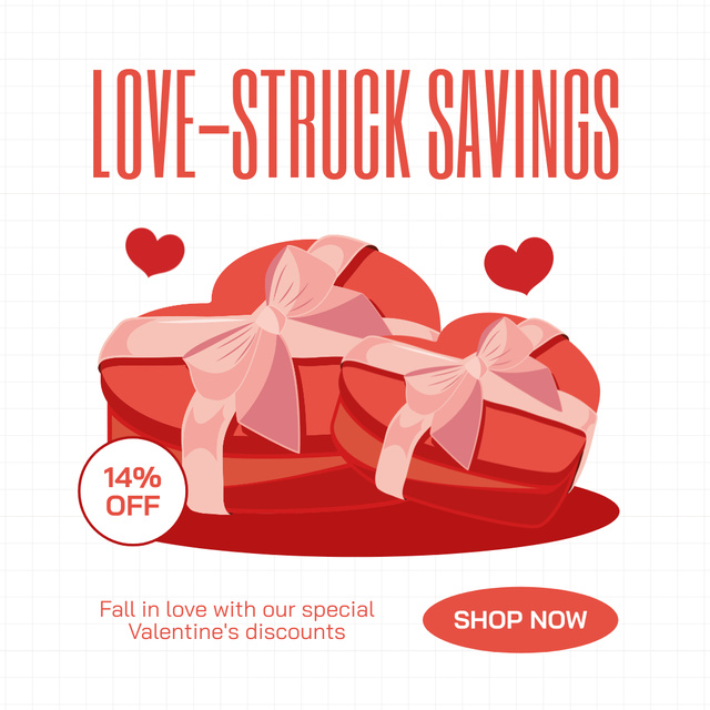 Gifts For Lovebirds At Reduced Price Due Valentine's Day Animated Post Design Template