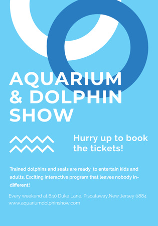 Aquarium and Dolphin show Poster 28x40in Design Template