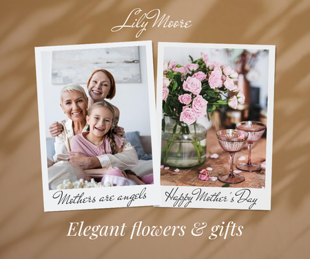 Flowers on Mother's Day Facebook Design Template