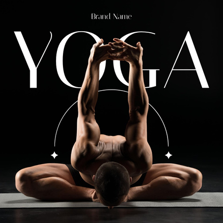 Tranquil Yoga Trainings Promotion In Black Instagram Design Template