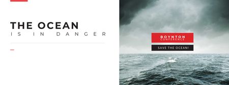 Ontwerpsjabloon van Facebook cover van Ecology Conference Invitation with Stormy Sea Waves