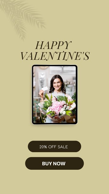 Platilla de diseño Flower Sale for Valentine's Day  Instagram Story