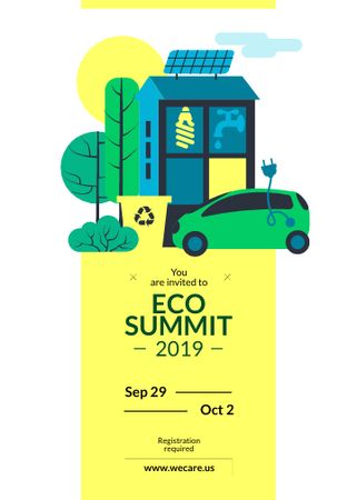 Eco Summit concept with Sustainable Technologies Invitation Modelo de Design