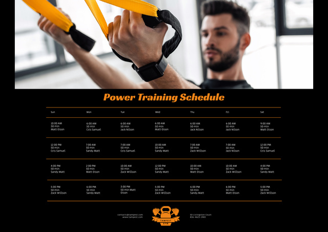 Template di design Planning Effective Gym Workouts for Men Poster A2 Horizontal