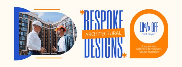 Architectural Bespoke Designs With Discount On Projects Facebook cover Modelo de Design